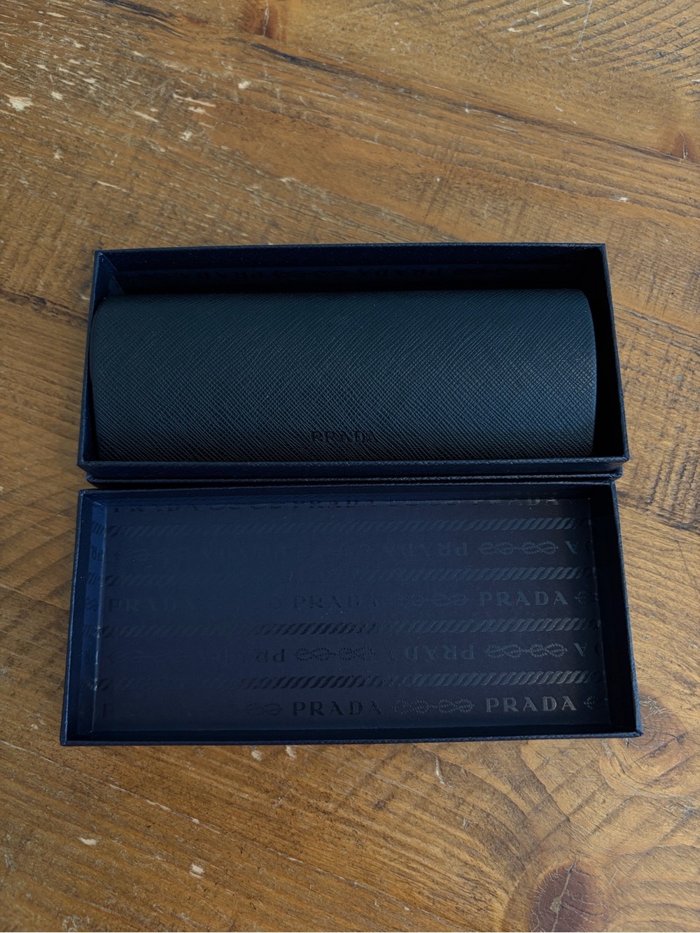 New Authentic Prada Black Glasses Clamshell Case and box
